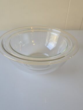 Vintage Pyrex Clear Glass Nesting Mixing Bowls